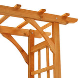 Sunnydaze 78-Inch Wooden Garden Arbor Walkway Wedding Arch - Durable Wood with Weather-Resistant Wood Finish Sunnydaze