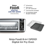 Ninja SP101 Digital Air Fry Countertop Oven with 8-in-1 Functionality, Flip Up & Away Capability for Storage Space, with Air Fry Basket, Wire Rack & Crumb Tray, Silver Ninja