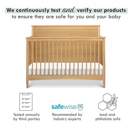 DaVinci Frem 4-in-1 Convertible Crib in Honey, GREENGUARD Gold Certified DaVinci