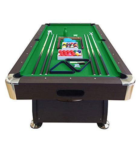 8' Feet Billiard Pool Table with Automatic Ball Return System Snooker Full Set Accessories Game Vintage Green 8FT SIMBASHOPPING USA