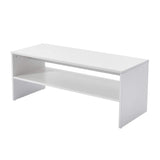 Panana 2-Tier Coffee Table Simple Couch Sofa Side End Table Tea Accent Table for Living Room Office, 39.4" x 15.7" x 15.7" (White) Panana