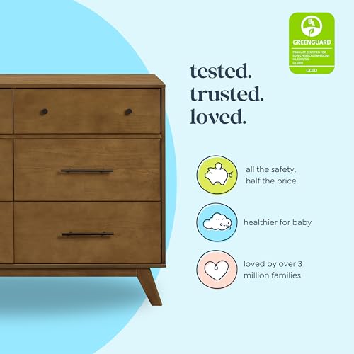 Davinci Otto 6-Drawer Baby Dresser for Bedroom - GREENGUARD Gold Certified - Multi-Purpose Storage Double Chest of Drawers for Boys and Girls -Dresser for Kids Bedroom, Living Room, Nursery -Walnut DaVinci