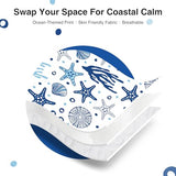 Love's cabin Twin Quilt Bedding Set Coastal White Bedspreads - Soft Bed Summer Beach Nautical Quilt Lightweight Bedspread- Reversible Bedding Coverlet for All Season - 2 Piece Love's cabin