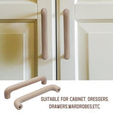 Risbay 10Pcs 5.04" Hole Distance Wood Color Unfinished Wood Handles for Drawer,Wardrobe,Cupboard,Dresser Risbay