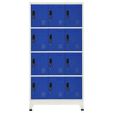 GOLINPEILO Metal Locker Storage Cabinet with 12 Lockable Door, Gray and Blue Steel Locker Storage Organizer for School Office Gym Home Employees Staff Sundries Room 35.4"x17.7"x70.9" GOLINPEILO