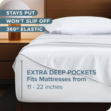 Bare Home Queen Sheet Set - 22" Deep Pockets - Luxury 1800 Ultra-Soft Microfiber Queen Bed Sheets - Double Brushed - Easy Fit - 4 Piece Set - Bedding Sheets & Pillowcases (Queen, White) Bare Home