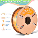 ERYONE Silk Rainbow 3D Printer PLA Filament 1.75 +/- 0.03mm, Shiny Multicolor Filament PLA Fast Color Gradient 1KG(2.2LBS), Vibrant Rainbow ERYONE