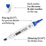 ARTEZA Art Alcohol Markers Set of 120 Colors, EverBlend Dual Tip Markers with 144-Slot Organizer, Fine and Broad Chisel Nib ARTEZA