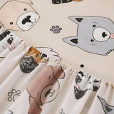 SDY 3PCS Dog Fitted Sheet, Doggy Print Pattern Bedding Sheet Full with Deep Pocket Fitted Sheet & 2 Pillowcases, Soft and Trendy, Kawaii Animals Cartoon Sheet for Boys, Girls and Teens, Full SDY
