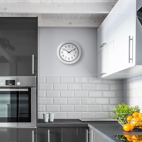 Bulova C4865 Night Vision Lighted Dial Wall Clock, 10", White Bulova