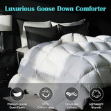 Yalamila Goose Feather Down Fiber Comforter Twin, 100% Cotton Cover Ultra Soft Fluffy Twin Duvet Insert, All Season Luxurious Hotel Collection Comforter with 8 Loops, White 68"x90" Yalamila