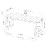 Walker Edison Modern Solid Wood Slat-Top Outdoor Coffee Table Walker Edison