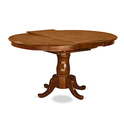 East West Furniture POML7-SBR-W 7 Piece Kitchen Table & Chairs Set Consist of an Oval Dining Table with Butterfly Leaf and 6 Dining Room Chairs, 42x60 Inch, Saddle Brown East West Furniture