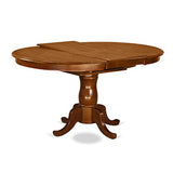 East West Furniture POML7-SBR-W 7 Piece Kitchen Table & Chairs Set Consist of an Oval Dining Table with Butterfly Leaf and 6 Dining Room Chairs, 42x60 Inch, Saddle Brown East West Furniture