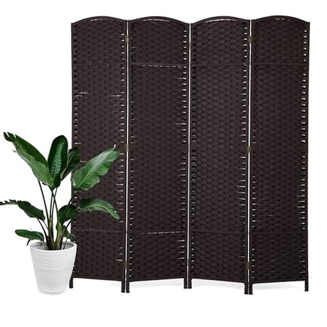 Capacmkseh Room Dividers Panel for Room Separation, Wood Wall Panels Folding Privacy Screens, Partition Room Dividers 5.57 Ft Tall, 4 Panels Capacmkseh