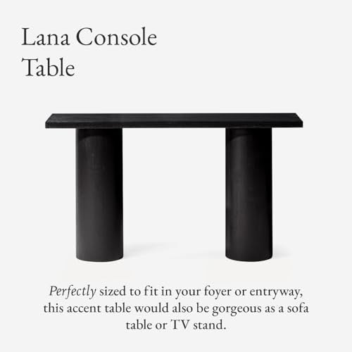 Maven Lane Lana Contemporary Rectangular Accent Console Table for Small Spaces and Front Door Entrance Hallway in Refined Black Finish Maven Lane