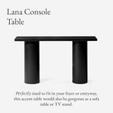 Maven Lane Lana Contemporary Rectangular Accent Console Table for Small Spaces and Front Door Entrance Hallway in Refined Black Finish Maven Lane