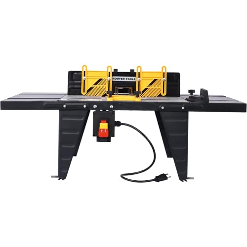 Table Saw Electric Benchtop Router Table 34" x 13.5" x16"Wood Working Craftsman Tool (Black) Bi Fang