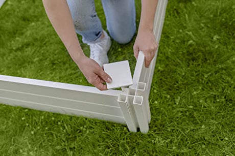 Vita Classic 4'X4'x11 Vinyl Raised, White VT17108 x 4ft Modular Garden Bed, 11" H Vita
