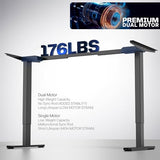 VIVO Electric Dual Motor Standing Desk Frame for 41 to 81 inch Table Tops, Frame Only, Ergonomic Standing Height Adjustable Base with Push Button Memory Controller, Black, DESK-V122EB VIVO