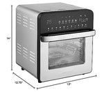GoWISE USA 14.7-Quart Air Fryer Grill with Dual Heating Elements & Oven with Rotisserie, Dehydrator, Preheat and Broil Functions + 11 Accessories with 2 Recipe Books (Stainless Steel/Black), Ultimate GoWISE USA