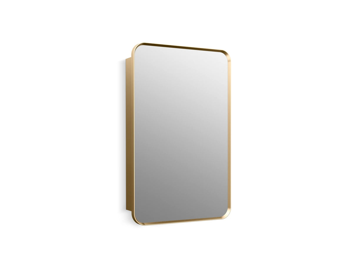 Kohler Verdera Medicine Cabinet, 22" x 34", Rectangular Design, Mirrored Interior, Adjustable Glass Shelves, Rustproof, Moderne Brushed Gold, K-35570-BGL Kohler