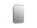 Kohler Verdera Medicine Cabinet, 22" x 34", Rectangular Design, Mirrored Interior, Adjustable Glass Shelves, Rustproof, Moderne Brushed Gold, K-35570-BGL Kohler