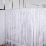 Akiky Princess Canopy Bed Curtains Bed Canopy Curtains with Lights for Queen Size Bed Drapes,8 Panels Canopies with Lights,Room Décor (Full/Queen, White)