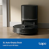 Tapo LiDAR Smart Navigation Robot Vacuum and Mop with Self-Emptying Dock, 5300Pa Max, 97%+ Dust Pickup Rate, Customizable Cleaning, Self-Charging, Compatible with Alexa & Google Home, RV30 Max Plus Tapo