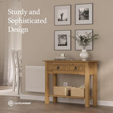 Furniture Dash Solid Wood Console Table Corona with 2 Drawers 34.49" W, 12.64" D, 28.82" H - Farmhouse Entryway Table with Storage Shelf, Tables for Living Room, Hallway Foyer for Office & Bedroom Furniture Dash