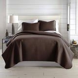 Southshore Fine Living, Inc. Twin XL Bedspread Quilt Set, Dorm Room Bedding Essentials, Stain Resistant, Machine Washable Bed Spread, XL/Twin Brown Comforter Set w/Pillow Sham, Chocolate Brown Southshore Fine Living, Inc.