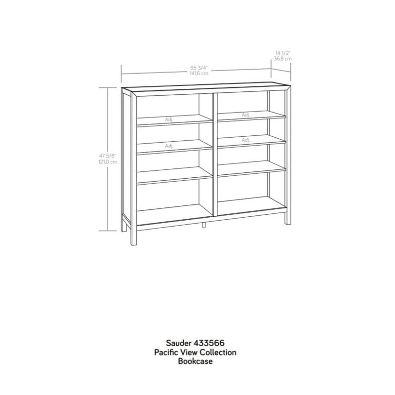 Sauder Pacific View Cubby Bookcase in Prime Oak Finish - WoodArtSupply