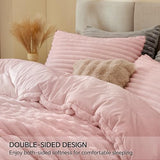 BEDELITE Fleece Full Comforter Set -Super Soft & Warm Fluffy Pink Bedding, Luxury Fuzzy Heavy Bed Set for Winter with 2 Pillow Cases BEDELITE