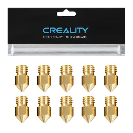 Creality Official Ender 3 0.4mm Nozzles 10 PCS, Brass 3D Printer Nozzles for Ender 3 V2/Ender 3 Pro/Ender 3 Max/Ender 5 Series and Sermoon D1 Creality