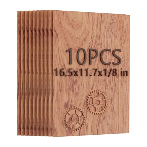 Creatorally 10 Pack Rosewood Plywood Sheets, 16.5"x11.7"x1/8" Unfinished Wood Blanks, Ideal for Laser Cutting, Engraving, DIY Crafts, Wood Burning, Sign Making & Home Decor Creatorally