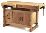 Sjobergs Elite 1500 Beech Woodworking Workbench with Dual Vises, Dog Holes & Modular Accessories – Professional European Shop Bench SJO-66703K (Elite 1500 Workbench + Cabinet SM03) Sjobergs