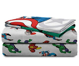 Jay Franco Kids Sheet Cartoon Set with Fitted, Flat Sheets & Pillow Cover - Ultra-Soft Bedding with Pillowcase for Room Decor, White - Avengers, 4 Piece Full Jay Franco