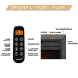 LegendFlame® Damon 35" W Electric Fireplace Insert with Glass Door and Mesh Screen (EF264B), Fireplace Heater 750/1500W, Fire Crackling Sound, Remote Control. Legend Flame