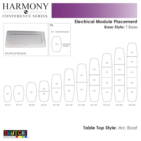 SKUTCHI DESIGNS INC. 12' Modular Arc Boat Conference Table with Data and Electric | Harmony Series | 12 Person Table | Lakeland Salt SKUTCHI DESIGNS INC.
