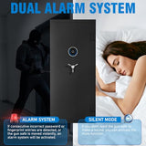 15-20 Gun Safe, Large Fingerprint Gun Safe for Rifles and Pistols, Unassembled Gun Cabinet with Adjustable Shelf & Gun Rack, Gun Safe for Home and Shotgun, Gun Cabinet with Mute Function & Dual Alarm Riflevault