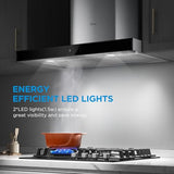 Midea MVT30W9AST Range 30 Inch 450CFM Vent T Shape Stove Hood with 5-Layer Aluminum Permanent Filters Kitchen, Ductless Convertible, 3 Speed Exhaust Fan, Stainless Steel Midea