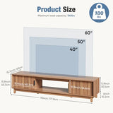 DUMOS 70" Mid Century Modern TV Stand, Mocha Brown Wood Entertainment Center with Storage Cabinets, Media Console Table with Straight Legs & Cable Management for Living Room, Bedroom, Office DUMOS