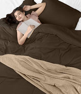 Utopia Bedding Duvet Cover Queen Size - 3 Piece with Zipper Closure - 1 Comforter Cover 90X90 Inches & 2 Pillow Shams 20X26 Inches (Brown) Comforter Not Included Utopia Bedding