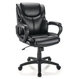 Brenton Studio® Mayhart Vinyl Mid-Back Chair, Black Brenton Studio
