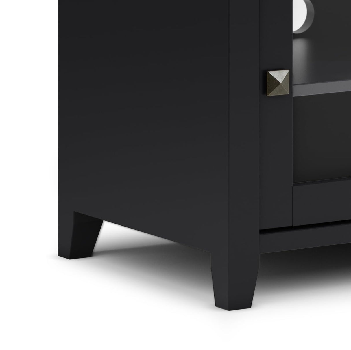 SIMPLIHOME Cosmopolitan SOLID WOOD 48 Inch Wide Contemporary TV Media Stand in Black for TVs up to 55 Inch, For the Living Room and Entertainment Center SIMPLIHOME