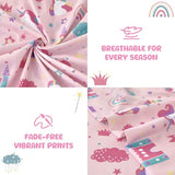 MICORAL Queen Sheets Set Kids, Unicorn Sheets for Boys Girls & Teens, 4 Piece Soft Printed Microfiber Bed Sheets, Deep Pocket Cozy Cute Toddler Bedding Set MICORAL
