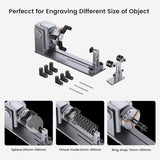 Algolaser 4 in 1 Laser Rotary Roller - Y-axis Rotary Chuck for Laser Engraver,180° Adjustable Jaw Chuck Rotary for Engraving Tumblers, Bottles & Cylindrical Objects Suitable for DIY KIT MK2/Alpha MK2 AlgoLaser
