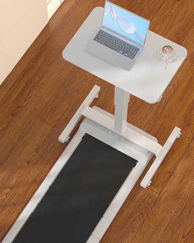 WALKINGDESK Height Adjustable Mobile Standing Desk with 360° Swivel Casters, 29"-45" Pneumatic Rolling Desk on Wheels, Perfect for Home Office, Bedroom, Living Room, White WALKINGDESK