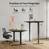 Agilestic Electric Standing Desk, L-Shaped 55 Inches Height Adjustable Desk, Sit and Stand up Desk for Work Office Home, Ergonomic Rising Computer Table for Home Office with Splice Board, Dark Walnut Agilestic