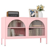 Fumedo Metal Storage Cabinet with Doors and Shelves,2 Door TV Stand,Accent Cabinet，Metal Locker&Sideboard Buffet Cabinet&Bookshelf&Cupboard for Home,Office,Living Room Fumedo